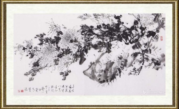 蔡瑜_菊花 十丈珠簾閑漫捲 关门累月不梳头